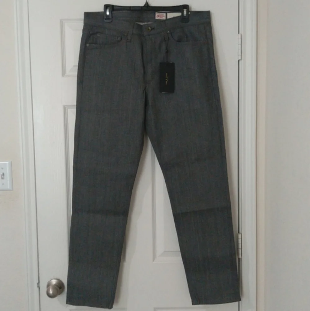 Rag bone fit 2 slim mid rise tailored raw grey denim jeans men's Sz 34w/32L - Picture 13 of 14